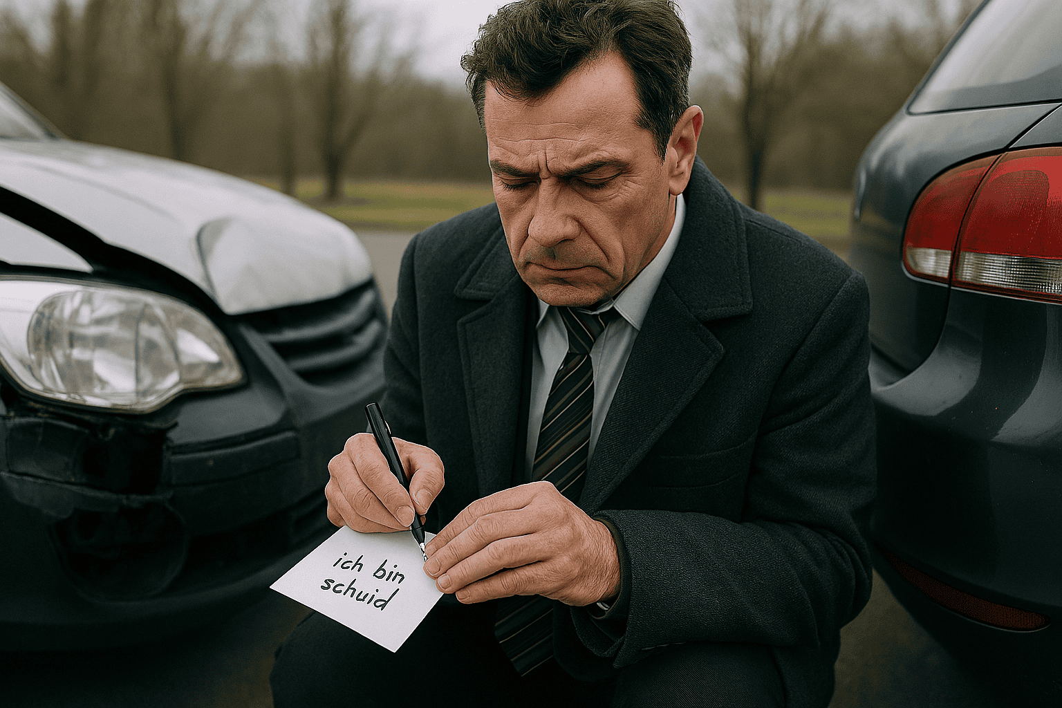 Mann schreibt Schuldeingeständnis nach Autounfall